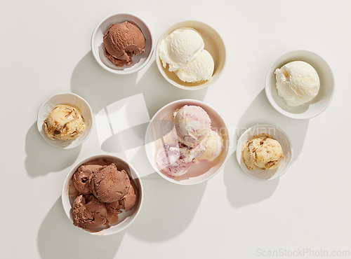 Image of bowls of various ice cream