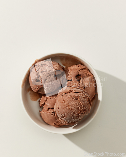 Image of bowl of chocolate ice cream