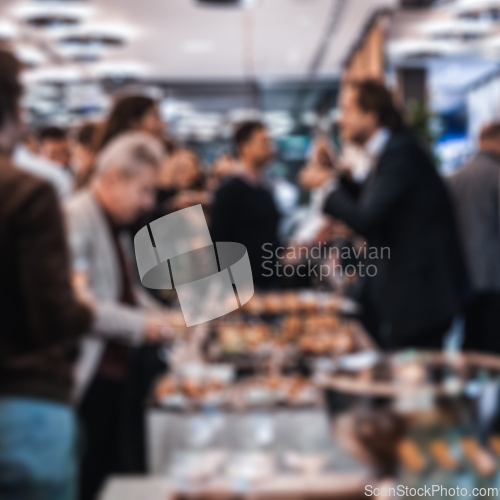 Image of Blurred image of businesspeople at banquet business meeting event. Business and entrepreneurship events concept