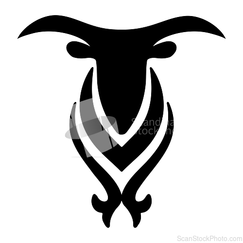 Image of Silhuette of goat head with horns