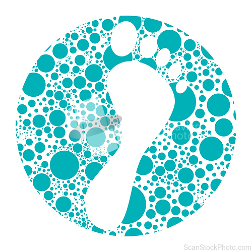 Image of Abstracy foot print among the dots