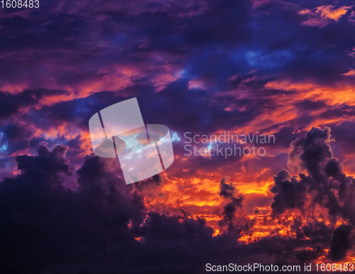 Image of beautiful red bright clouds