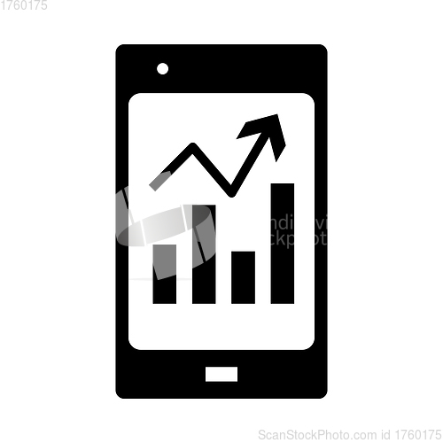 Image of Smartphone With Analytics Diagram Icon