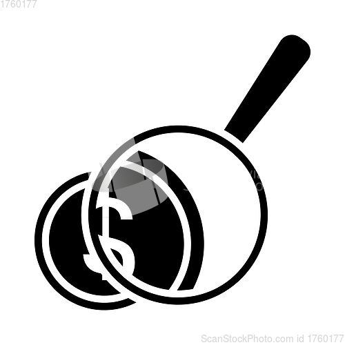 Image of Magnifying Over Coins Stack Icon