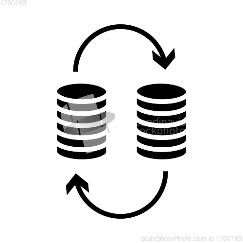 Image of Dollar Euro Coins Stack Icon