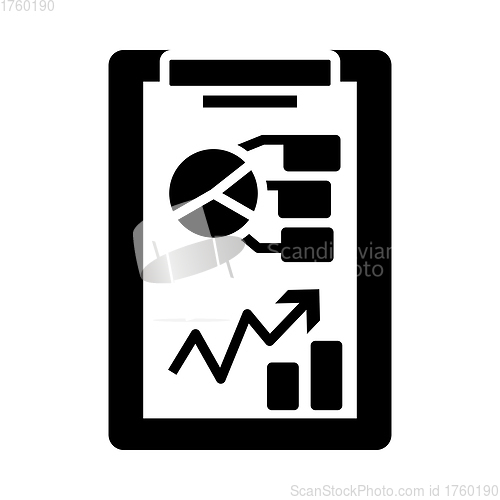 Image of Writing Tablet With Analytics Chart Icon
