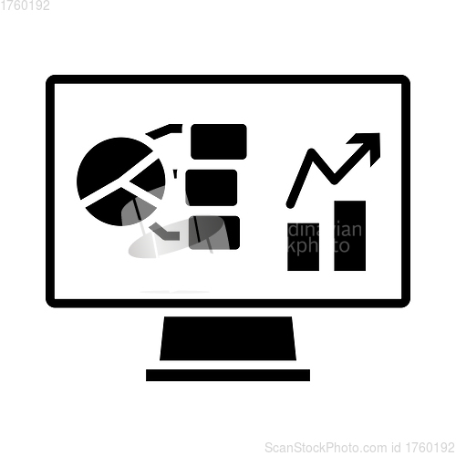 Image of Monitor With Analytics Diagram Icon