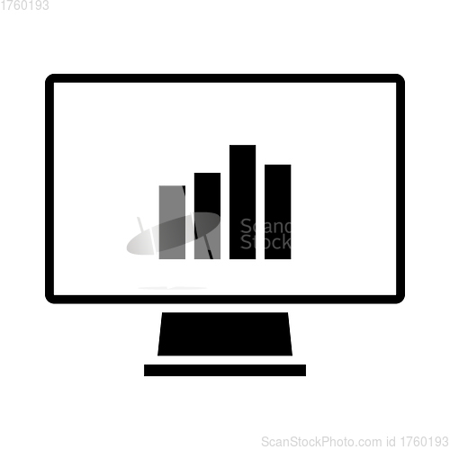 Image of Monitor With Analytics Diagram Icon