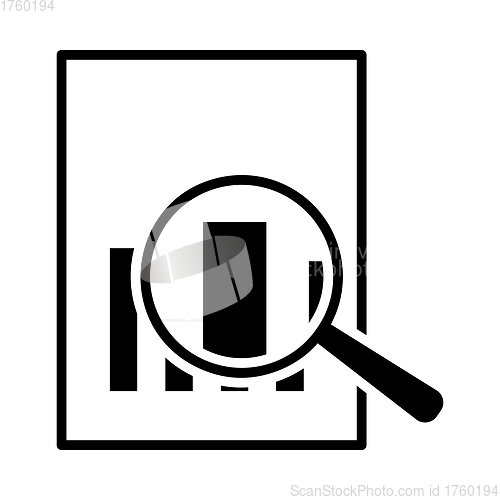 Image of Magnificent Glass On Paper With Chart Icon