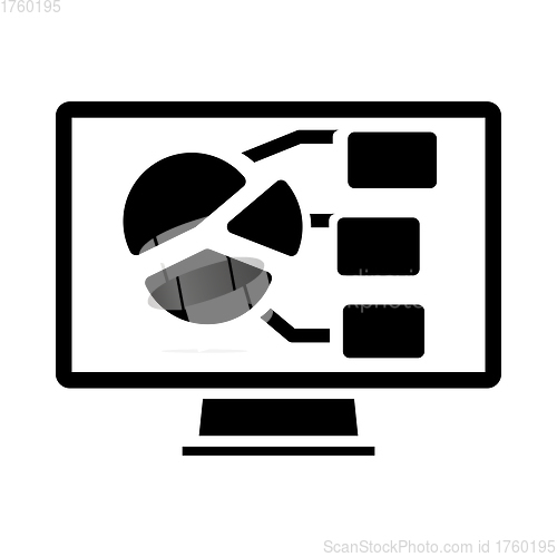 Image of Monitor With Analytics Diagram Icon