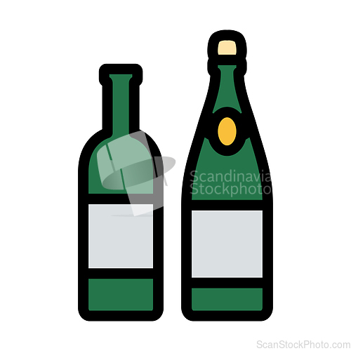 Image of Icon Of Wine And Champagne Bottles