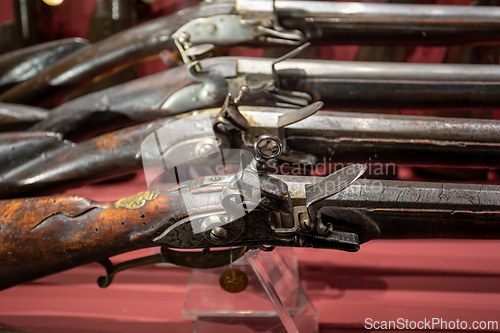 Image of Valletta, Malta - Grandmaster Palace hosts an exposition of historic rifles.