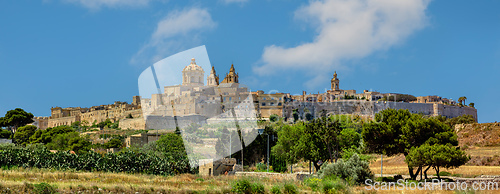 Image of Majestic fortifications of Mdina, the Silent City. Malta