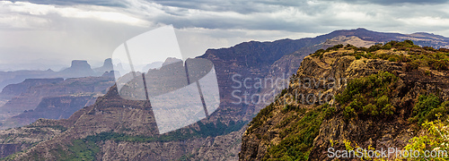 Image of Semien or Simien Mountains National Park, Ethiopia wilderness landscape