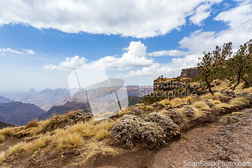 Image of Semien or Simien Mountains National Park, Ethiopia wilderness landscape