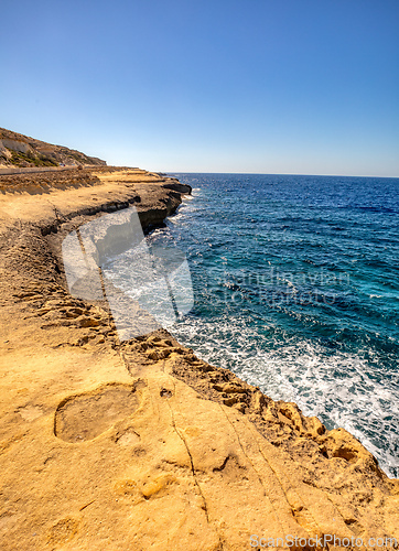 Image of Tilt Rock Il Dwejra Bay, Gozo island Malta.