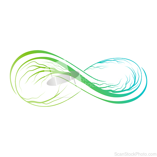 Image of Abstract infinity sign with tree roots