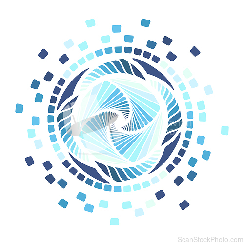 Image of Abstract kaleidoscopic mosaic pattern over white