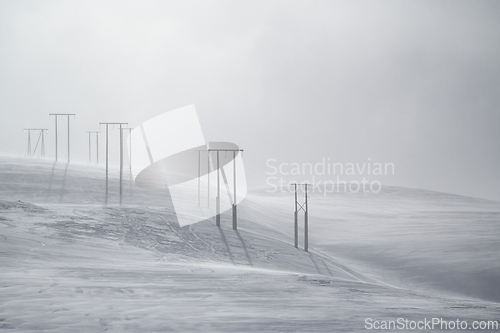 Image of Powerlines in the mountains 