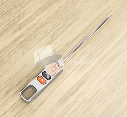 Image of Silver digital food thermometer