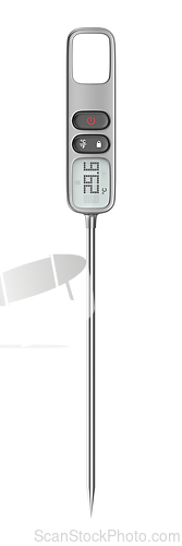 Image of Silver digital kitchen thermometer