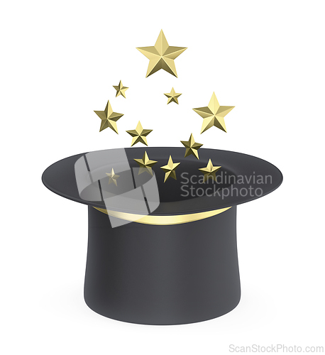 Image of Magicians top hat with golden stars