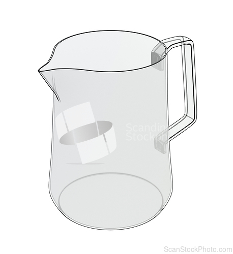 Image of Sketch of transparent milk frothing pitcher