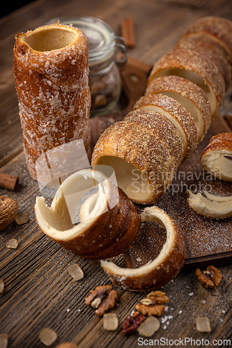 Image of Freshly baked chimney cake rolls