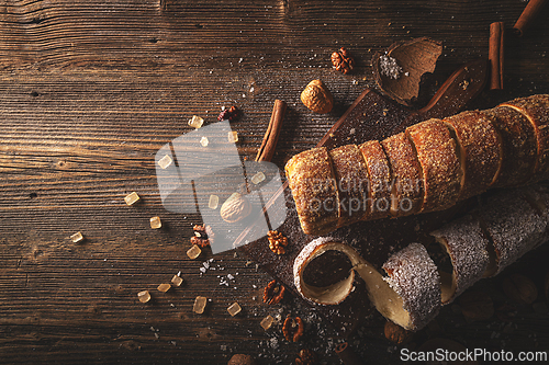 Image of Hungarian sweet bread called chimney cake