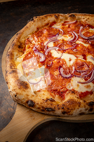 Image of Delicious pizza with pepperoni