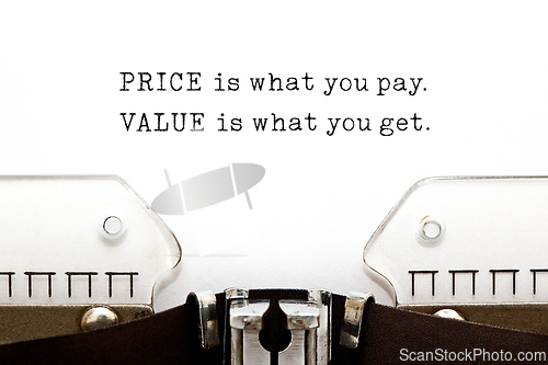 Image of Price is What You Pay Value is What You Get Quote