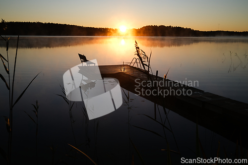 Image of Autumn morning at a lake in Finland