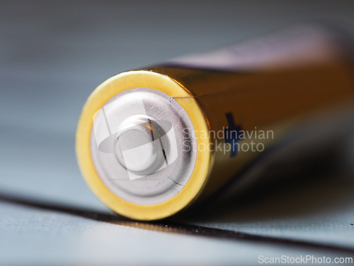 Image of Close up of a small battery
