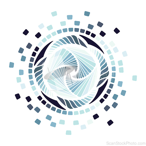 Image of Abstract kaleidoscopic mosaic pattern over white