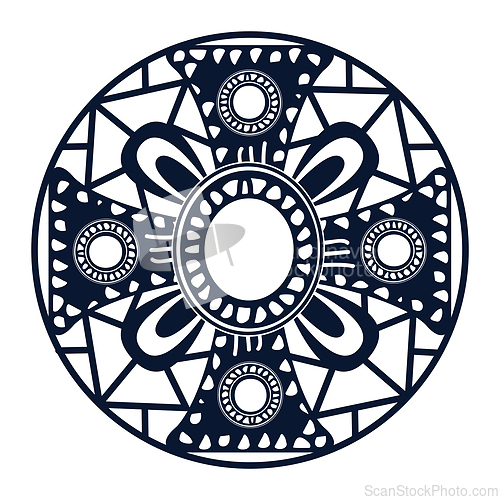 Image of abstract ornamental design with a cross in a circle