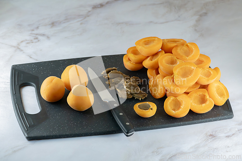 Image of Preparation of apricots for jam or filling for baking