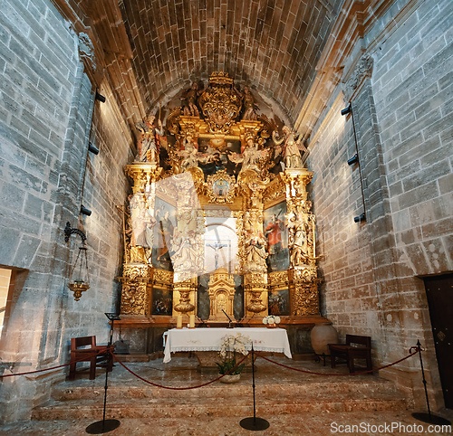 Image of Sant Jaume cathedral in Alcudia, Roman Catholic church, Alcudia. Balearic Islands Spain.
