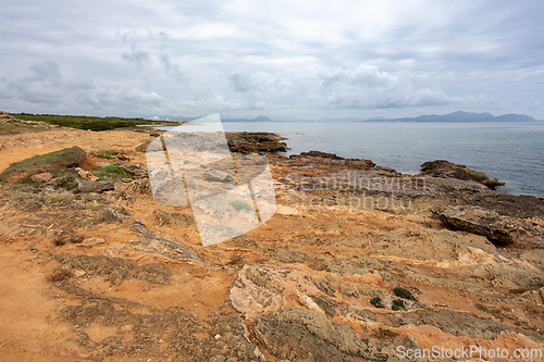 Image of Natural beach near city Can Picafort. Balearic Islands Mallorca Spain.