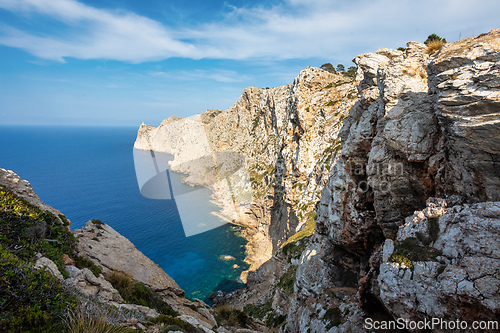 Image of Lighthouse at Cape Formentor in the Coast of North Mallorca, Spain