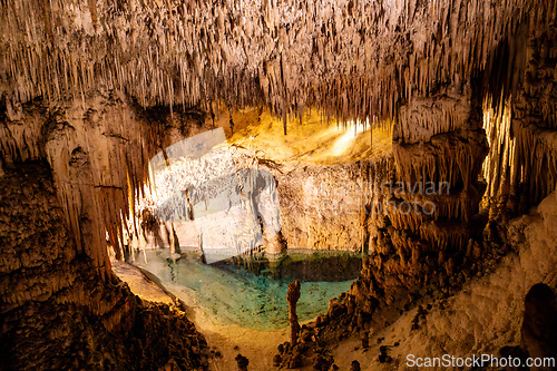 Image of Dragon cave, Coves del Drach, (Cuevas del Drach). Porto Cristo. Balearic Islands Mallorca Spain.