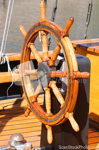 Image of An Old Ship&acute;s Steering Wheel