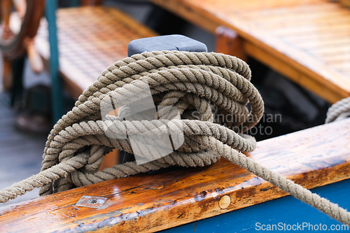Image of Ropes on an old sailing ship