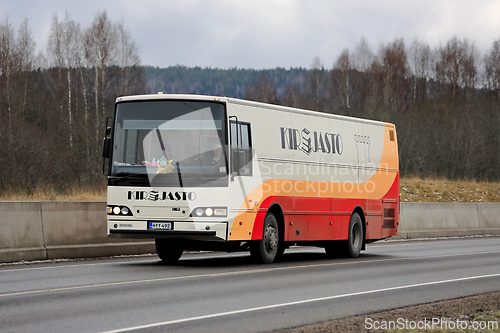 Image of Scania Mobile Library Vehicle on Road