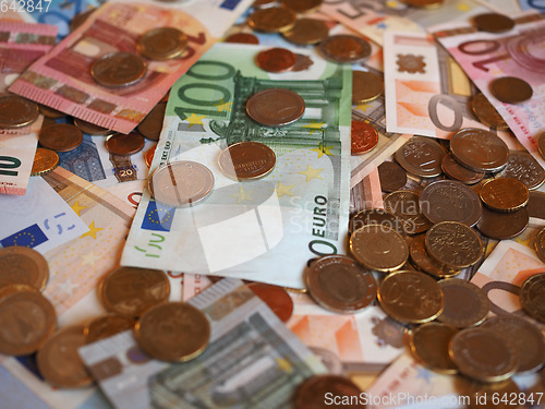 Image of Euro (EUR) notes and coins, European Union (EU)