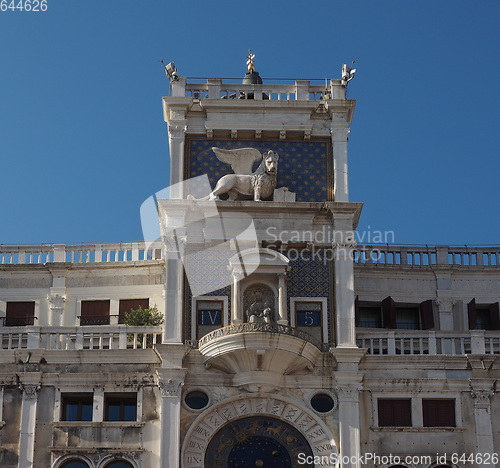 Image of St Mark clock tower in Venice