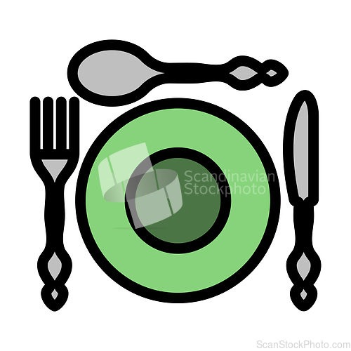 Image of Icon Of Silverware And Plate