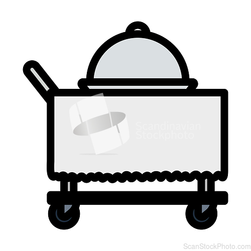 Image of Icon Of Restaurant Cloche On Delivering Cart