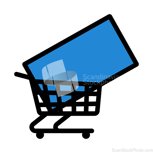 Image of Shopping Cart With TV Icon