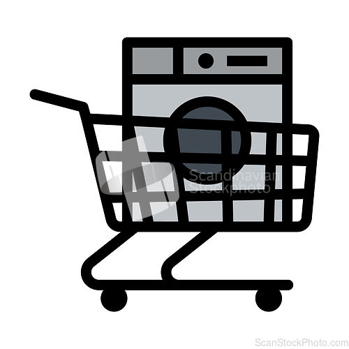 Image of Shopping Cart With Washing Machine Icon