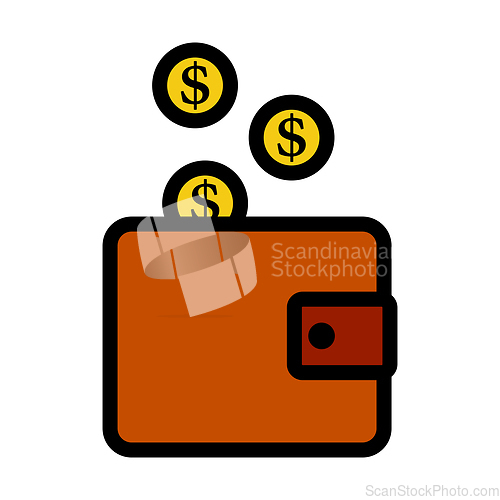 Image of Golden Coins Fall In Purse Icon